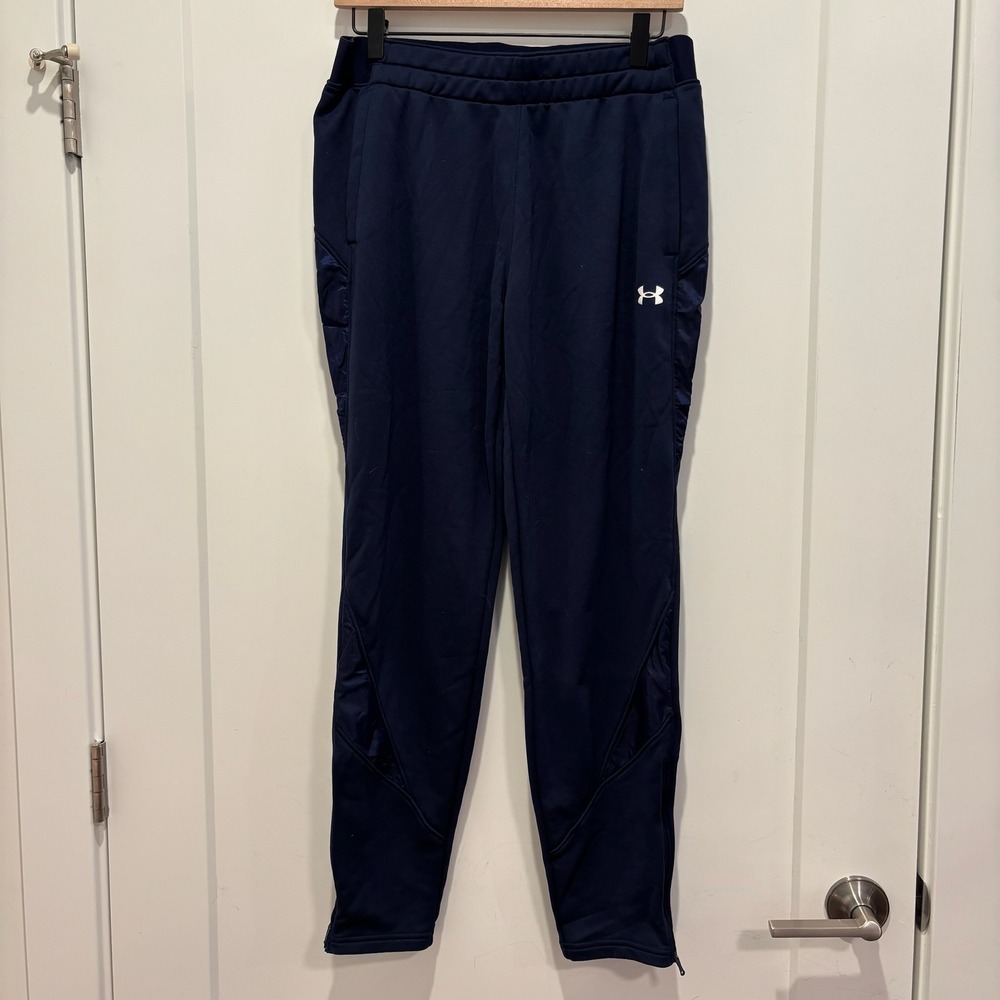 Under Armour Mens Navy Blue Loose Fit Joggers Athletic Training Pants Size M